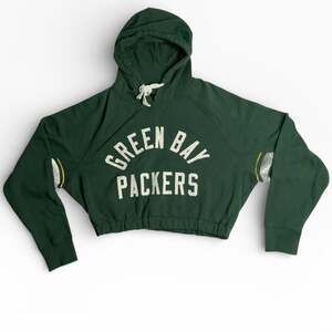 Green Bay Packers Women's Crop Sweatshirt Green Hoodie Size XL
